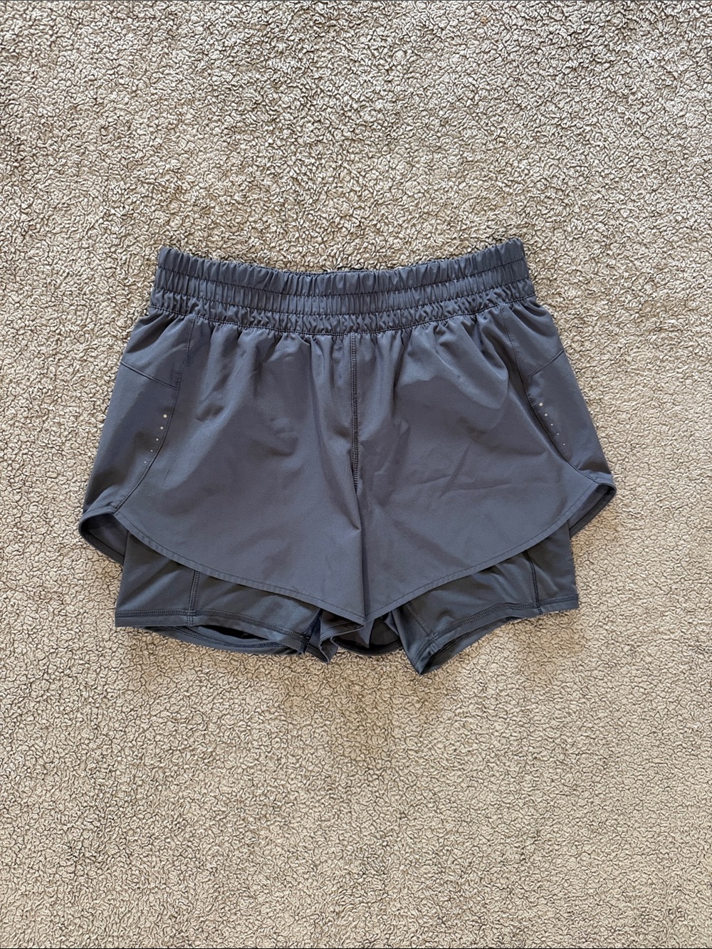 Avia Women's Athletic Layered Shorts - Charcoal Gray